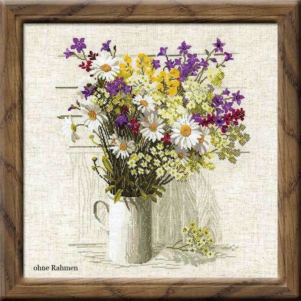 Kit De Broderie Au Point De Croix Riolis Pensée - Modèle à Compter Avec Fils Et Toile Aïda