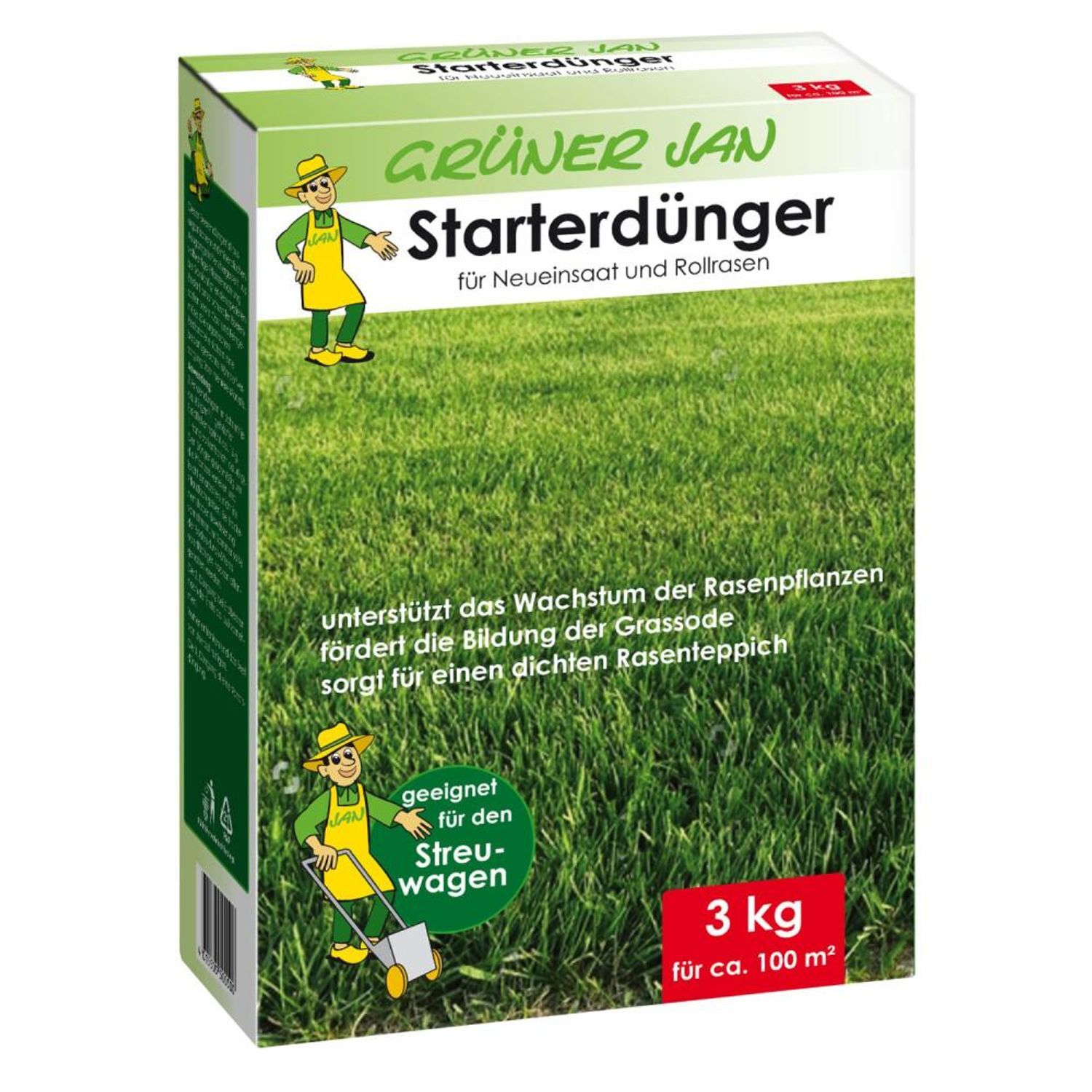 Buri 7x Grüner Jan Starterdünger 3kg Rollrasen Saat Fertilizer Voll Langzeit Garten VX13991-7er