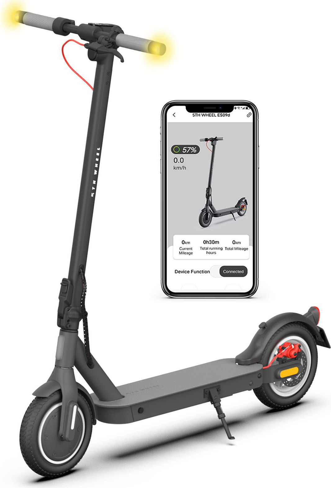 5th Wheel V30 Pro E-Scooter mit Straßenzulassung 350W 10 Zoll App Diebstahlschutz Blinker Federung