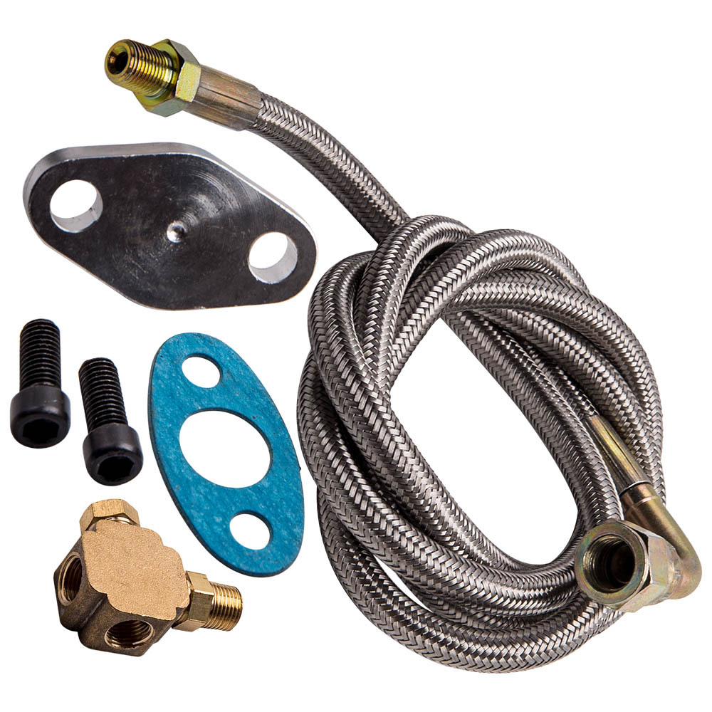 BFO 4 AN Universal 41’’ Turbo Oil Feed + Ölrücklaufleitung Hose Kit 1/8 NPT T3/T4 QFH1TG