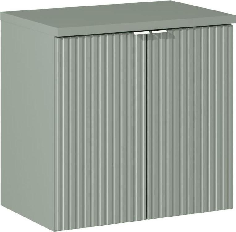 Badezimmerschrank 60 Cm Mit Grüner Platte Und Gefräster Front