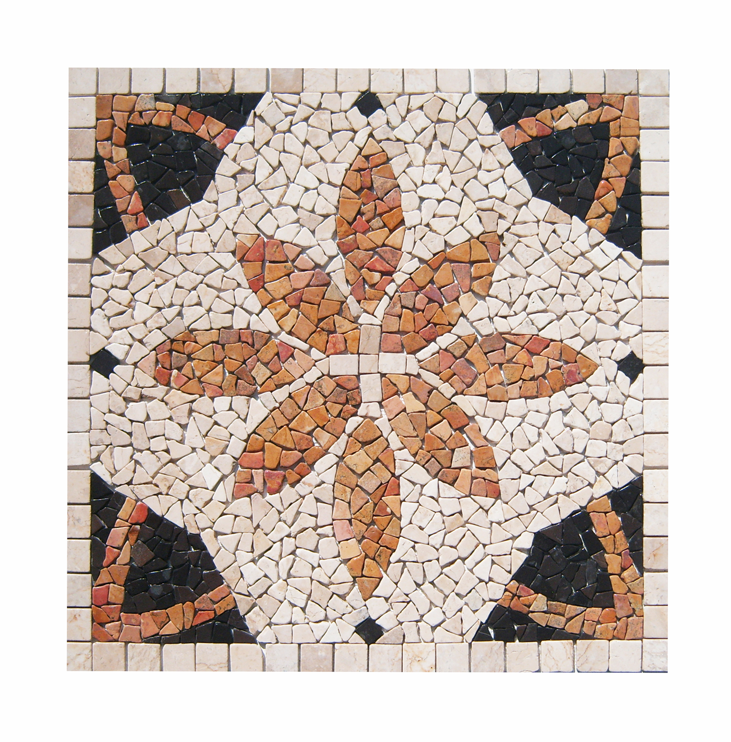 Rosone Mosaikfliesen Lager Stein-mosaik Herne NRW 1 Mosaik Bild RO-003-90x90 