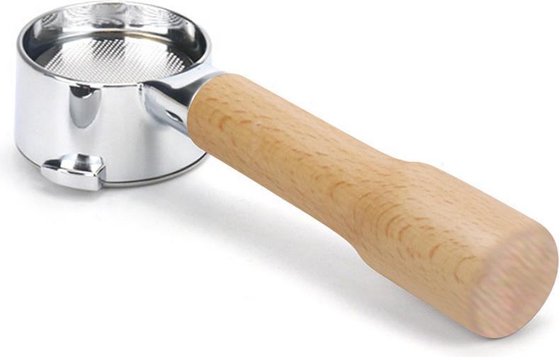 Cocosity 54mm Bodenloser Kaffeefilter mit Filterkorb und Holzgriff Ersatz für Breville 880/870/850 Kaffeemaschine Werkzeug Wiederverwendbare Legierungsfilter Kaffee-Extraktion Zubehör