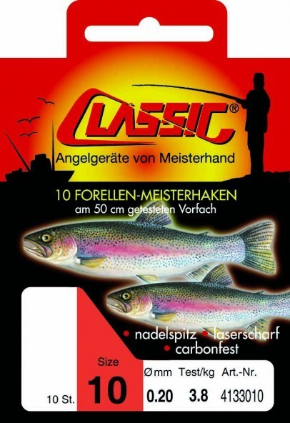 Paladin Forellenhaken Forellen Haken zum Forellenangeln blau 50cm, Größe:14 4133014