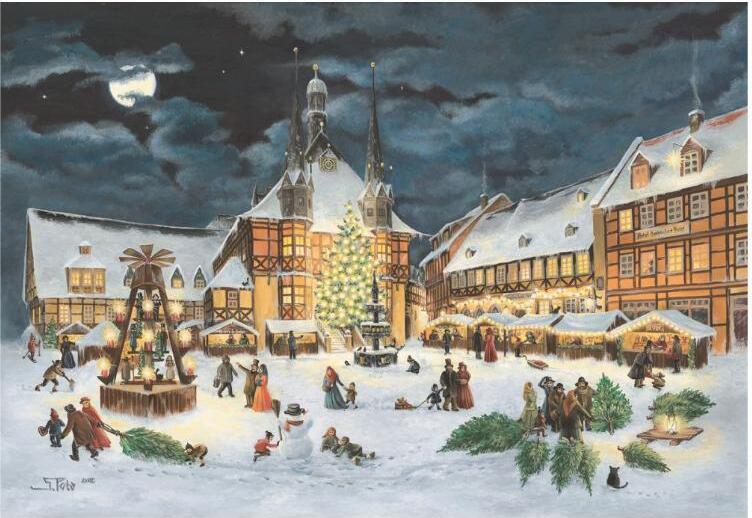 Adventný kalendár Wernigerode – 24 motívov z mesta v pohorí Harz