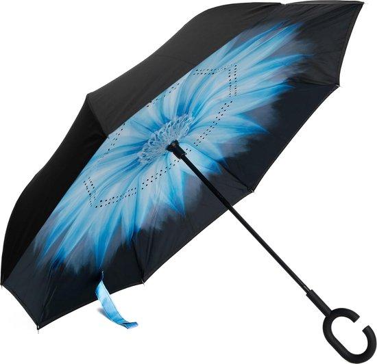 Famanu Umgekehrter Regenschirm, innovativer Regenschirm, doppelwandiger Regenschirm, umgekehrter Schirm, Regenschirm mit C-förmigem Griff