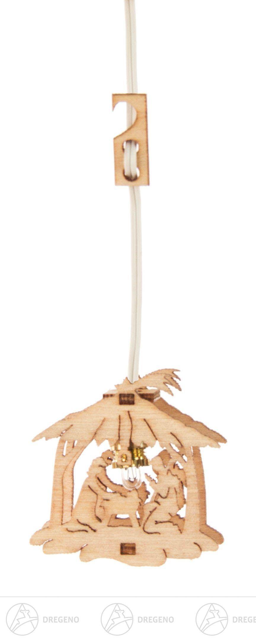 Dregeno Miniatur-Fensterbild Krippe mit Beleuchtung 12V Höhe = 3cm NEU 074/135/6