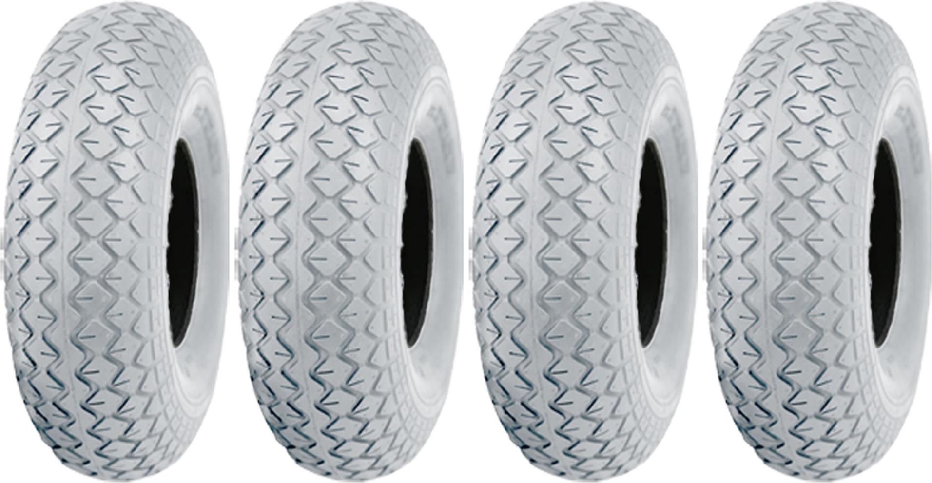 2.80/2.50-4 Šedé pneumatiky pre skútre mobility Blok pneumatík bez označenia (sada 4)