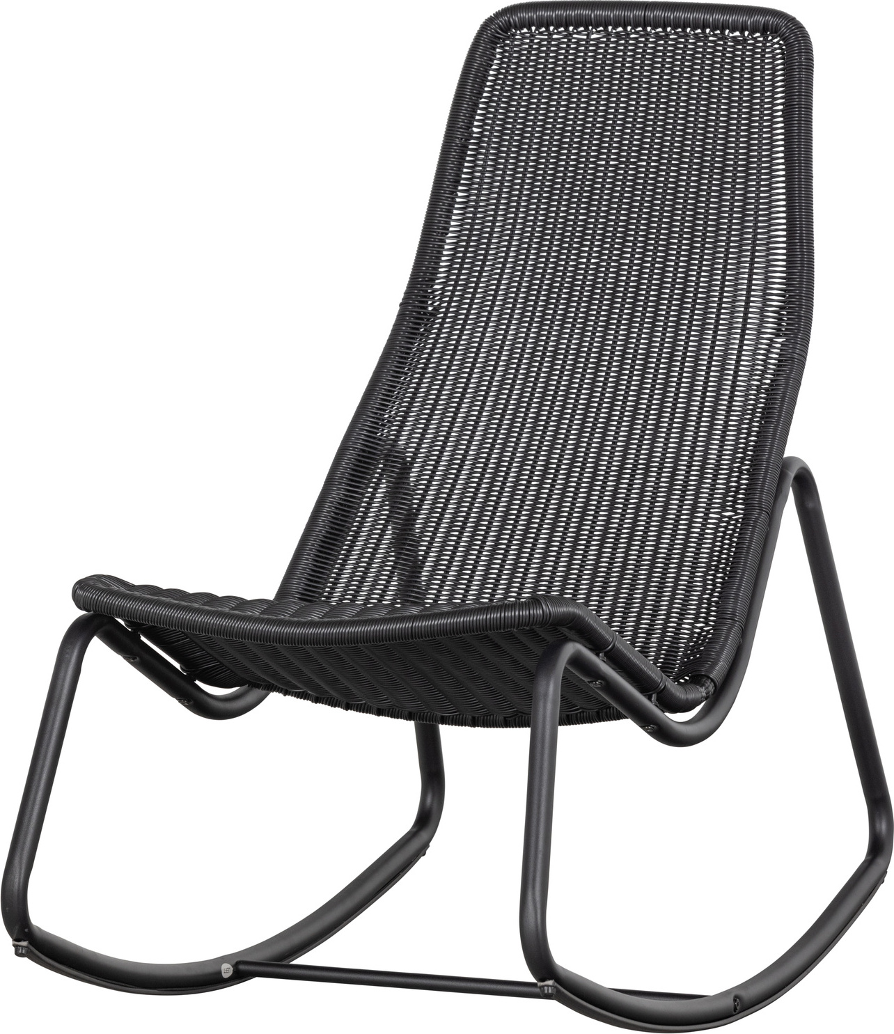 WOOOD Tom Outdoor-Schaukelstuhl aus Wasserfastem Rattan, Schwarz 377259-Z