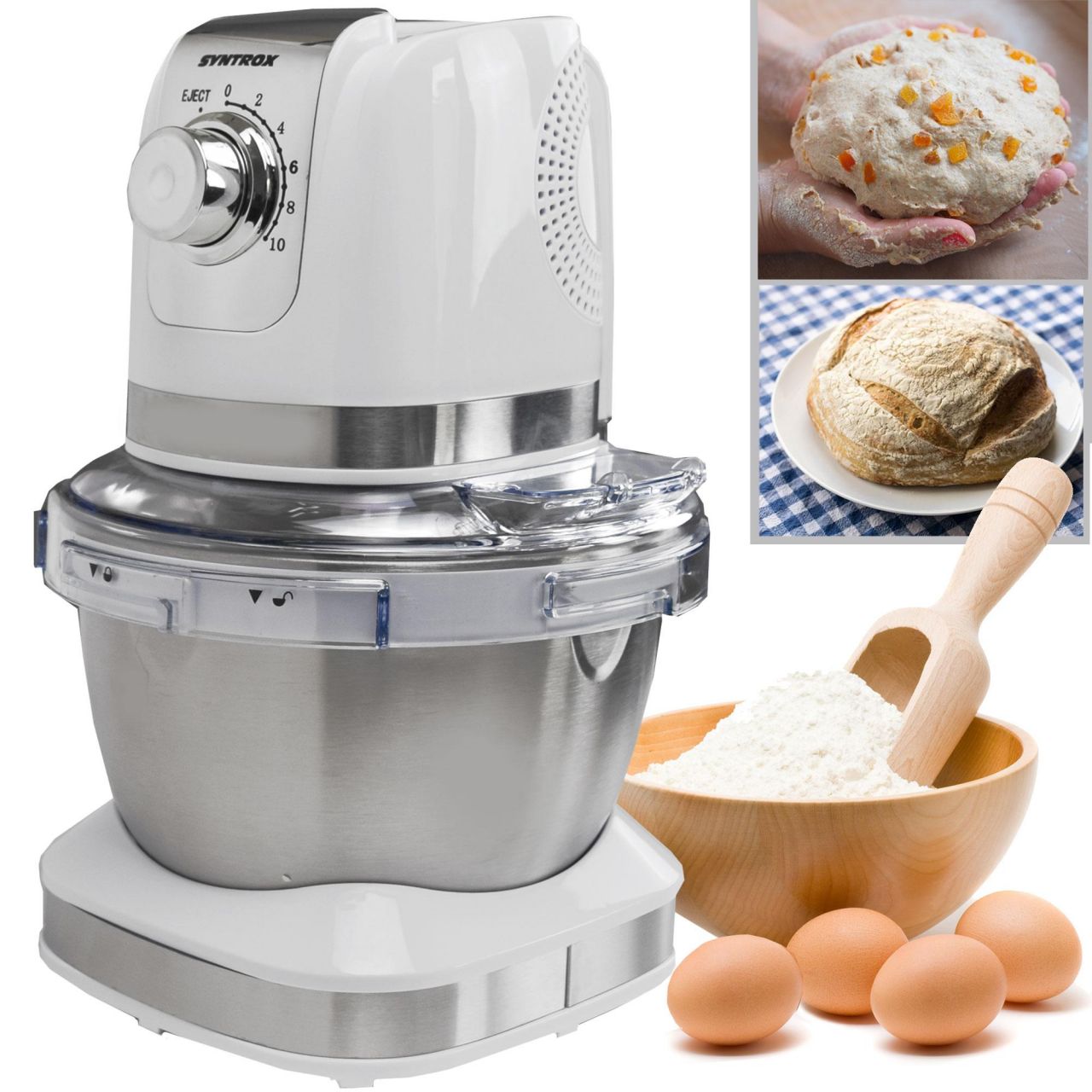 kuchynský robot Vindas s objemom 4,0 litra | Mixér na cesto | Mixér A-Ware Cream
