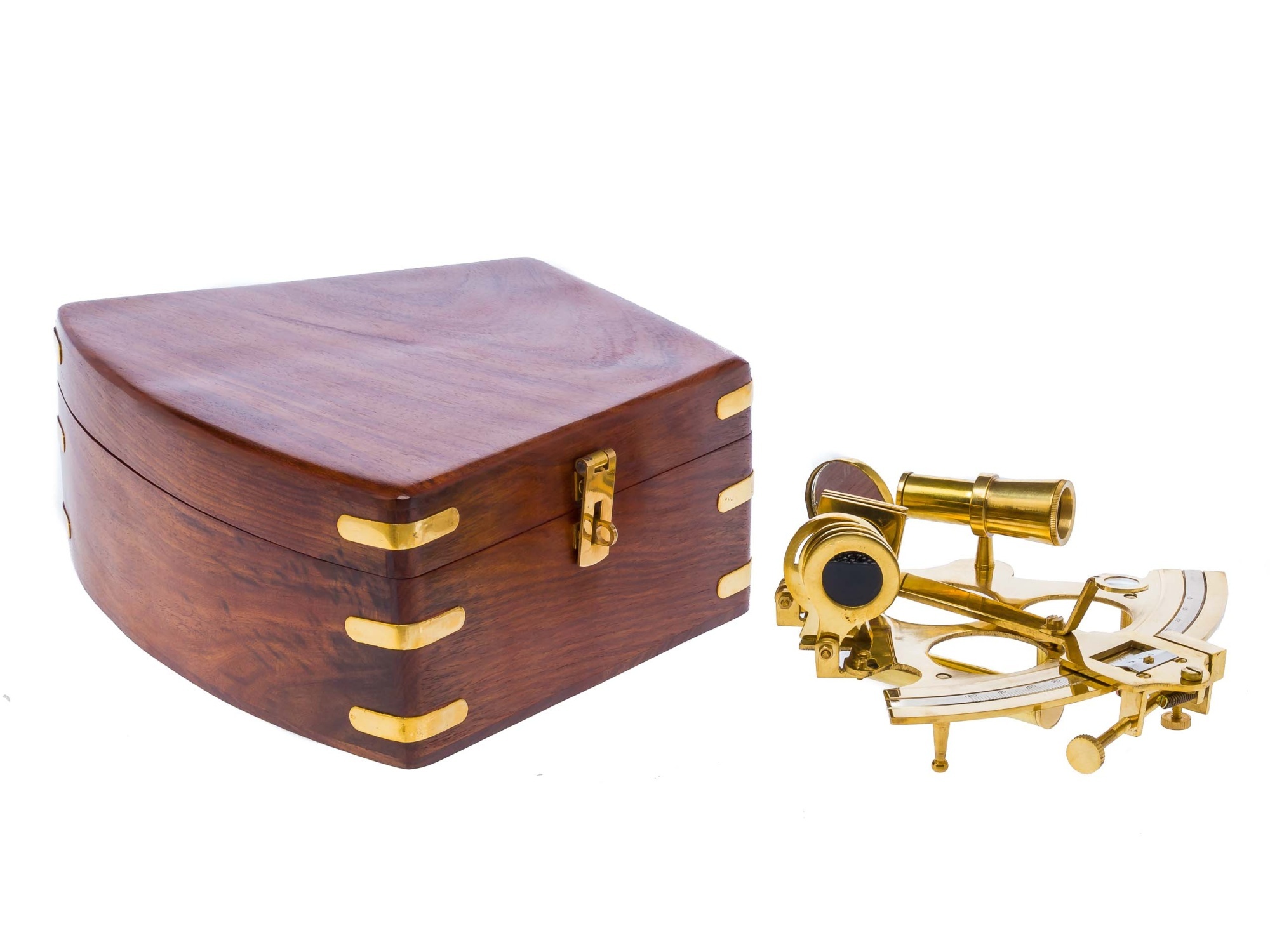 Aubaho Sextant Messing mit Holzbox Maritim Nautik Schifffahrt Navigation antik Stil Keine