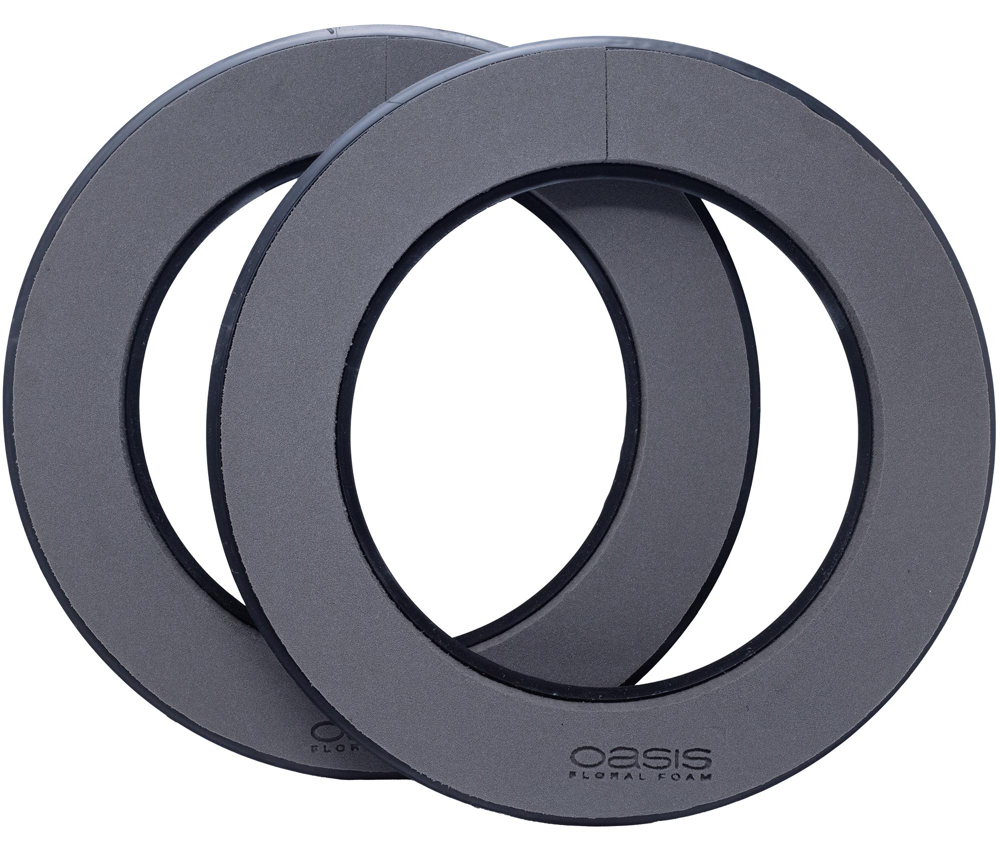 Viana Steckschaum Ring OASIS® Black Naylor Base® Ø35cm, Floristikbedarf für Advent & Trauer, 2er-Set, 2 Stück 11-08801