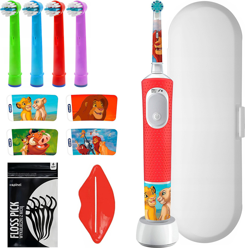 Elektrická zubná kefka Oral-B Vitality Pro 103 The Lion King + 4 náhradné hlavice kefky + biele puzdro