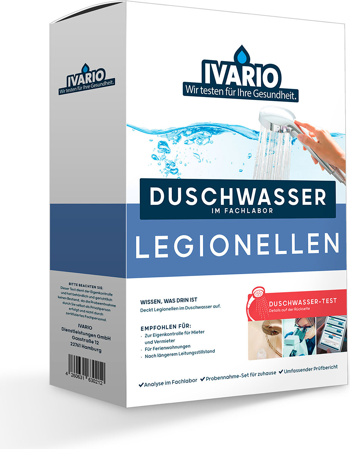 Ivario Wassertest Duschwasser / Legionellen Ivario Wassertest 8 Wassertest-Duschwasser-Legionellen