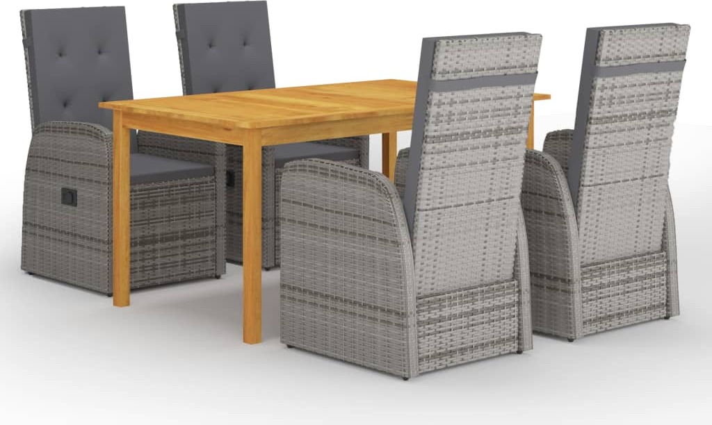 Prolenta Premium 5-dielny záhradný jedálenský set sivý