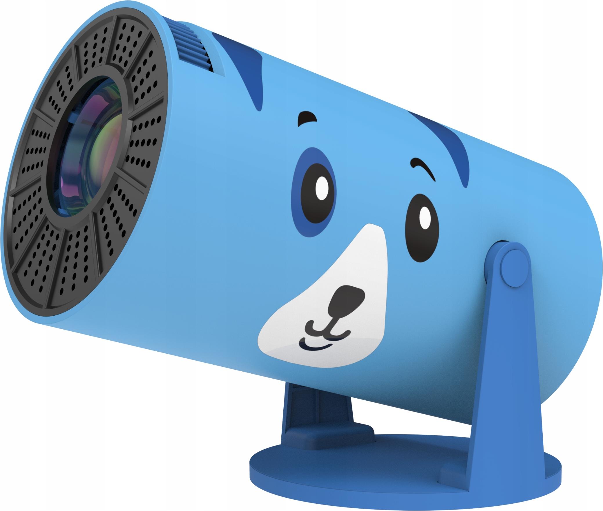 Projektor Kinder Kiano Kid Blauer Hund HD 1280x720, 32–130 Zoll, 230° drehbar, WLAN, AirPlay Miracast, ideal fürs Kinderzimmer mit Android 11 KIAPK1002