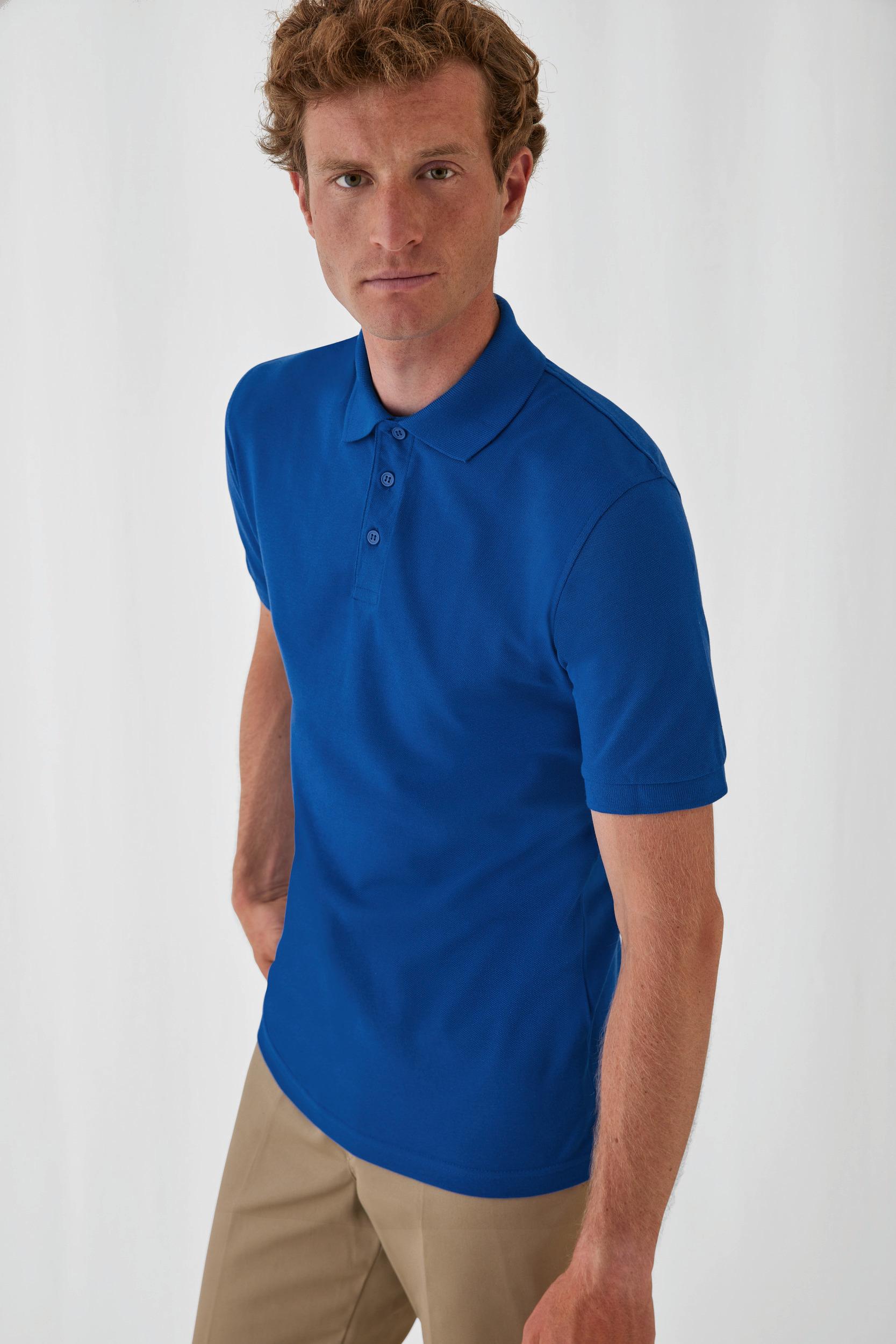 B&C Herren Polohemd Safran aus strapazierfähigem Fein-Piqué mit 3-Knopf-Leiste und Nackenband ep-90911