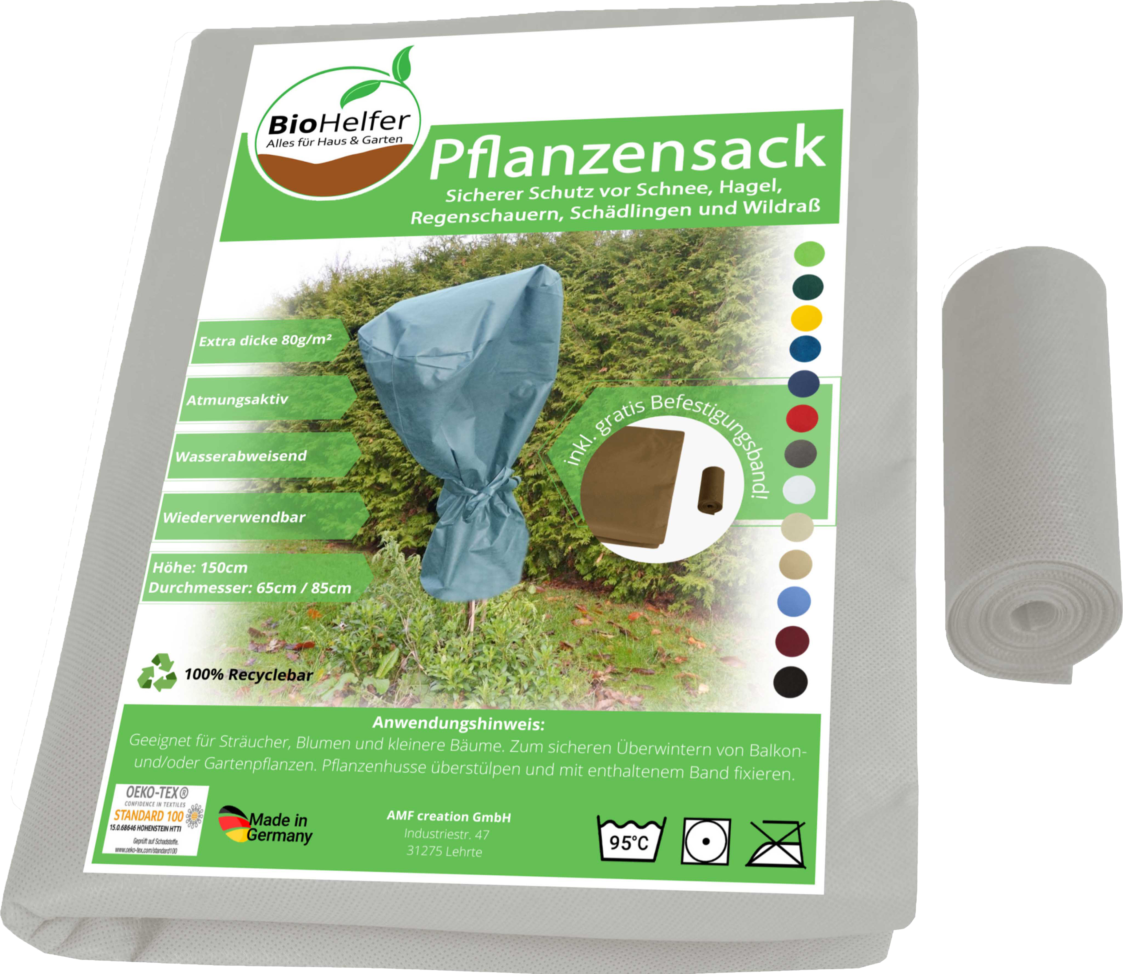 AMF creation AMF Life Pflanzensack+Bänder, für Pflanzen Husse 85cm Ø, weiß 37205257