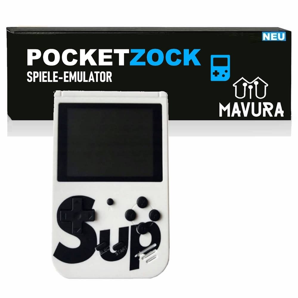 MAVURA POCKETZOCK Handheld-Spielekonsole Retro Mini Spiele Konsole mit 400 Spielen B1157