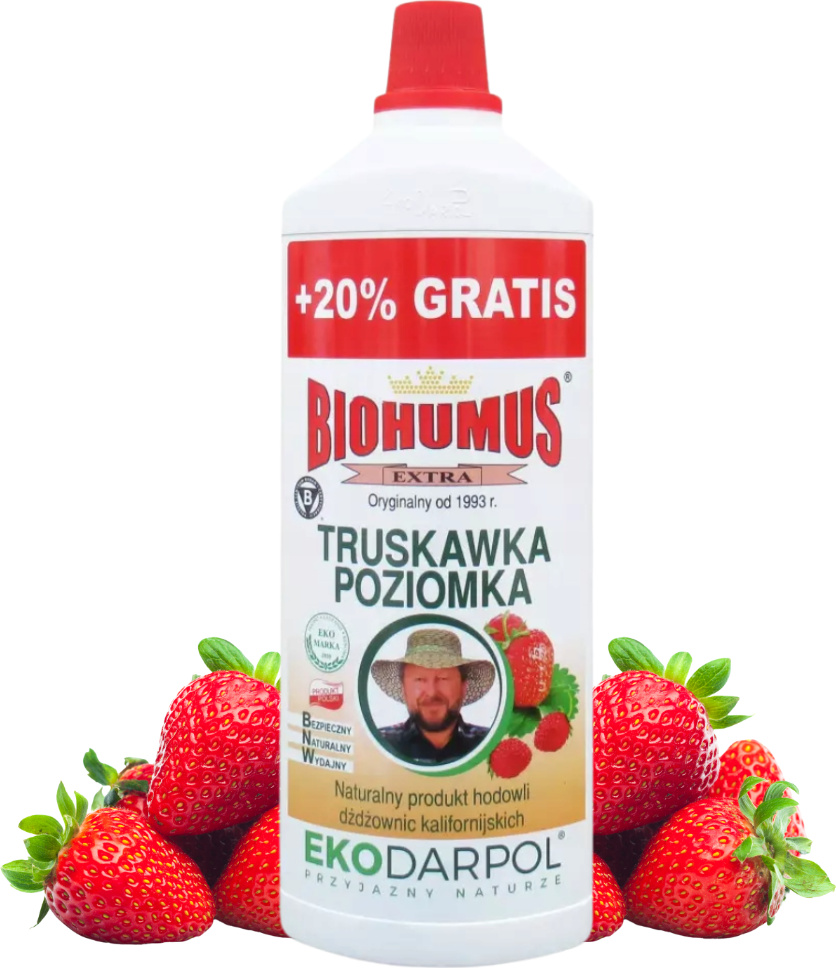 EKODARPOL Dünger Erdbeeren Walderdbeeren Wurmhumus Flüssig Beerendünger Organischer 1,2 L