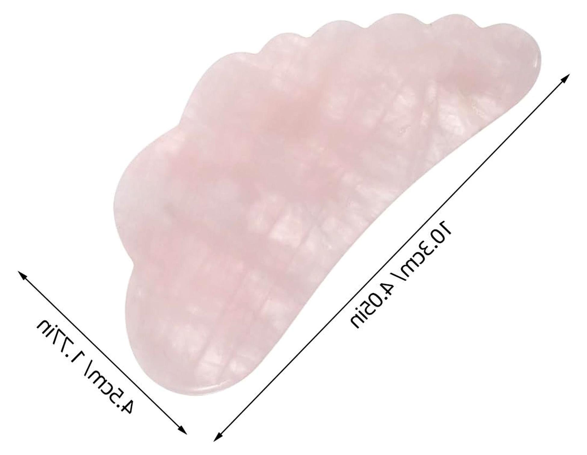Markenlos Gua Sha Kristallplatte aus Rosenquarz für Gesichtsmassagen
