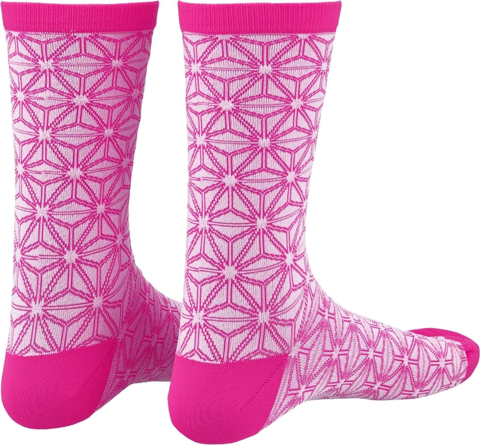 Supacaz Uni Socken Supasox Asanoha , Weiß Neon Rosa, 43-47 SX