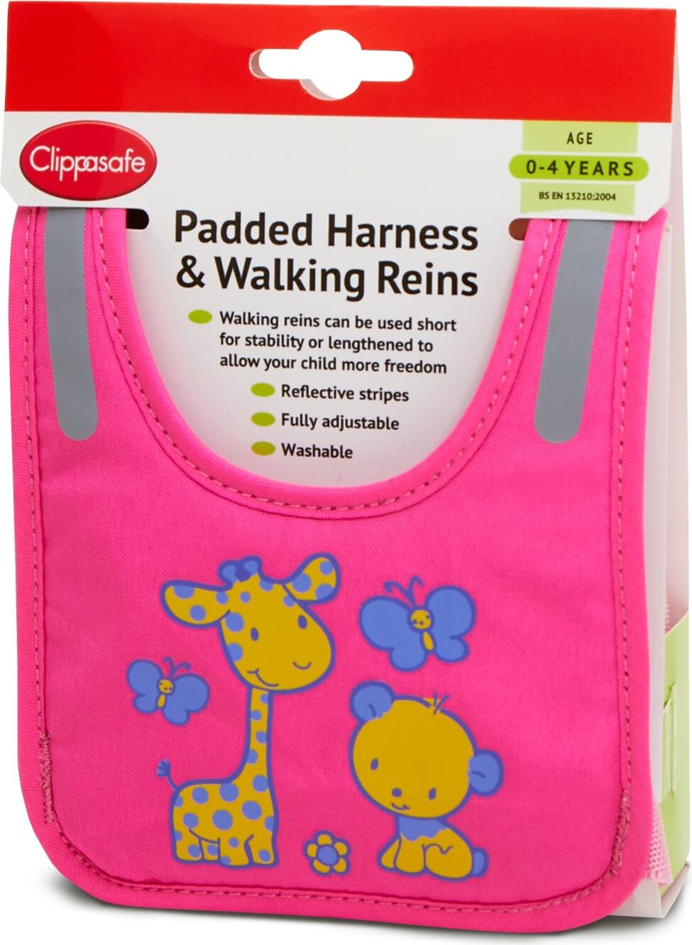 Clippasafe Gepolstert Rosa Geschirr & Zügel Giraffe / Bär