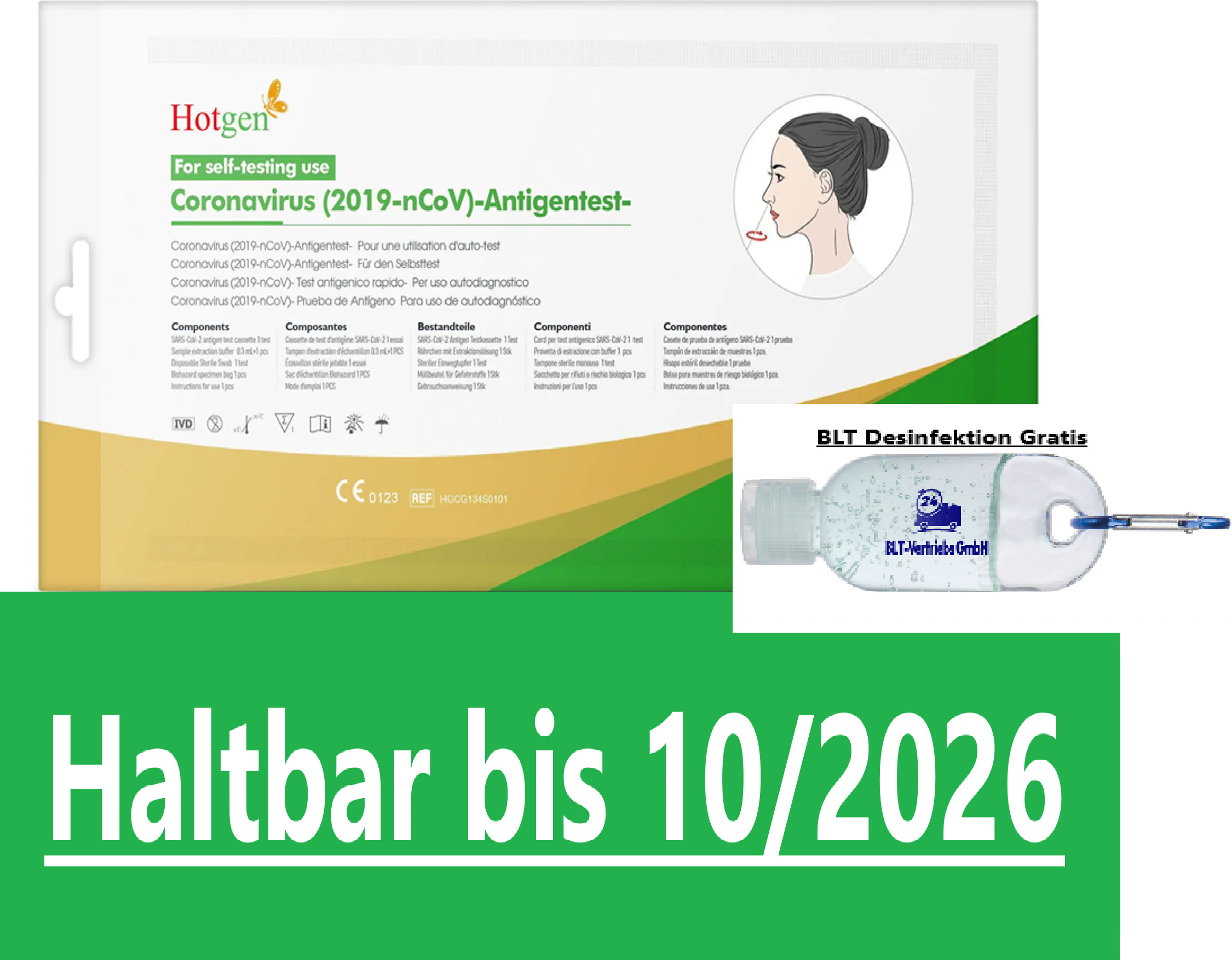 40x Hotgen BIO-TECH COVID-19 a antigén Trvanlivosť do 11.11.2025 Rýchly test Rýchly test | CE 2934 | 40 kusov November 2025 Lay test N