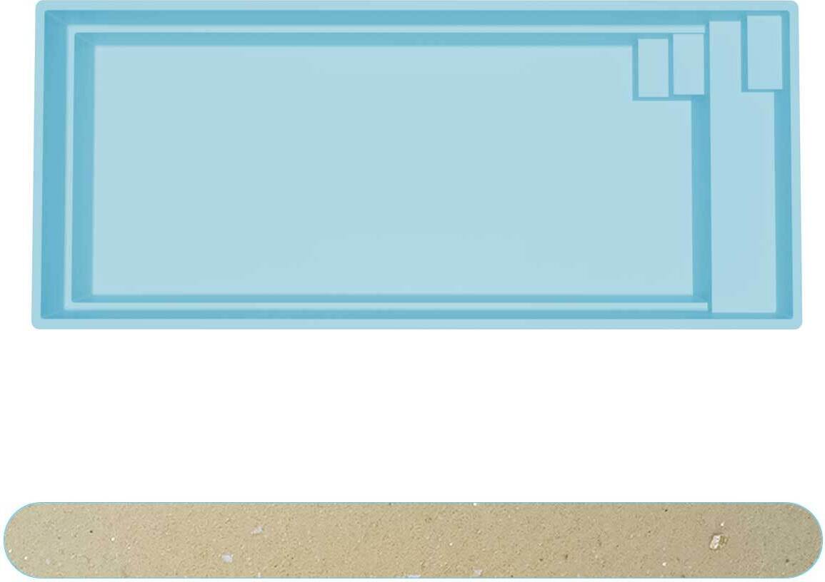 EUROPOOL Crystal Vinyl Pool Faris 800 8,00 m x 3,20 m x 1,50 m DS-01 Desert Sand
