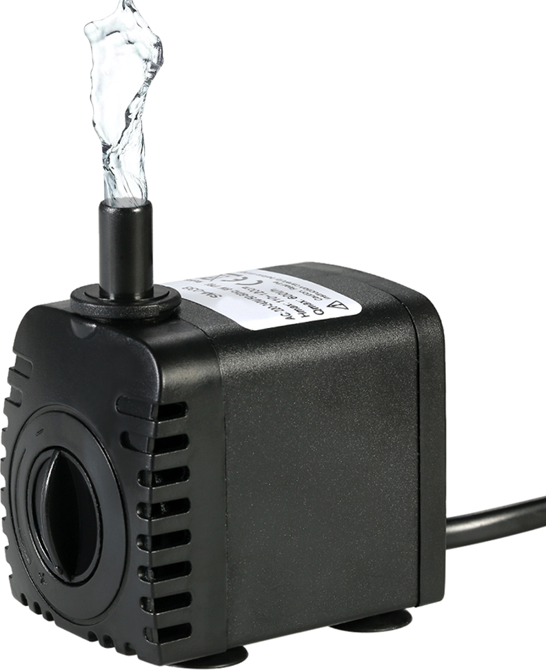 Lixada Tauchwasserpumpe fuer Garten Teich Aquarium Tischbrunnen Teichwassergaerten und Hydroponiksysteme mit 2 Duesen 600L / H 8W AC220-240V