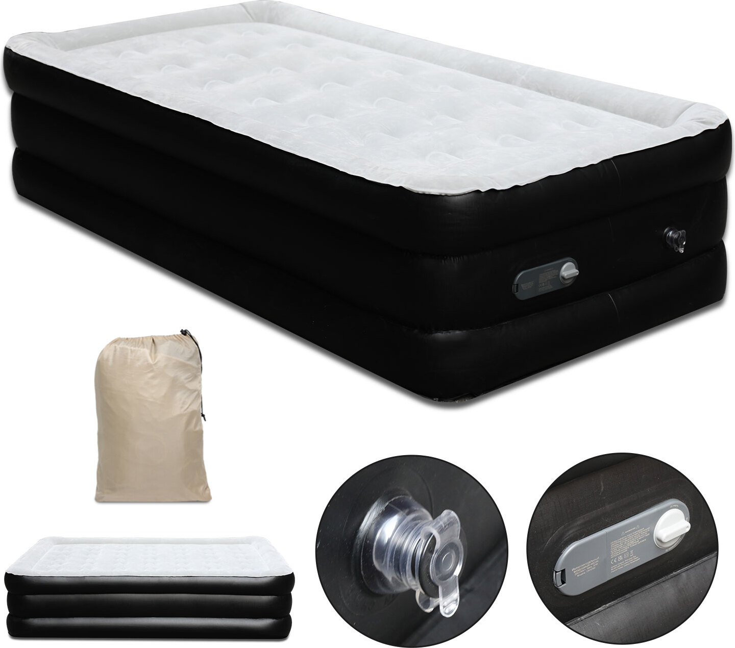 Peviasot Luftmatratze eine Personen Selbstaufblasend Luftbett Hoch 190*100*46 cm selbstaufblasend Gästebett Luftmatratze RL-HG10133-1-HD
