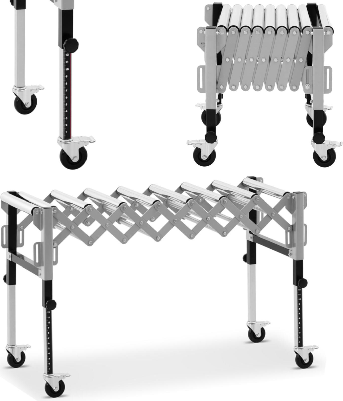 MSW Rollenbahntisch klappbar 9 Rollen bis zu 130 kg 145 x 59 x 96 cm MSW-RT-130