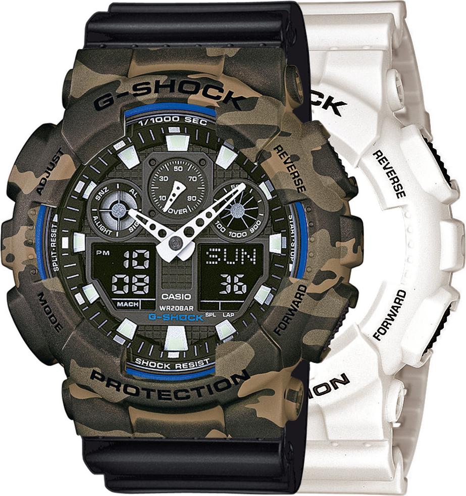 Hodinky Casio G-Shock SET GA-100B-7AER + BEZEL 10507070 + PÁS 10347688 20BAR