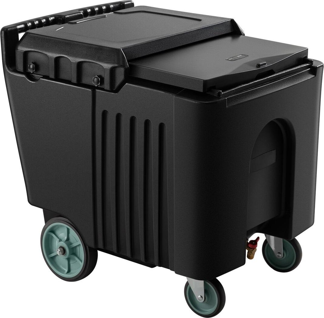 VEVOR Gewerblicher Eisbehälter 61,6 l Tragbarer Eisbehälter mit Schiebedeckel und 4 Rädern