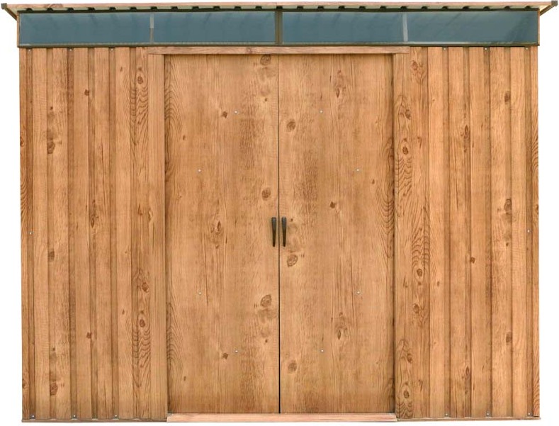 DURAMAX-Metallgerätehaus Pent Roof Skylight 8x6 Holz-Dekor Eiche-mit Pultdach und Oberlicht-7482 333733096