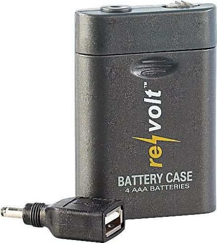 Revolt USB Batterie Box für 4x AAA/LR3/Micro- Batterien zur Energieversorgung von USB-Geräten REVOLT USB AAA-BOX