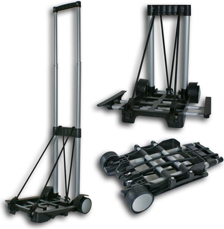 JOM Autozubehör Alu Einkaufstrolley Koffer Trolley Gepäcktrolley Trolli Handtrolley bis 30kg Neu 10085