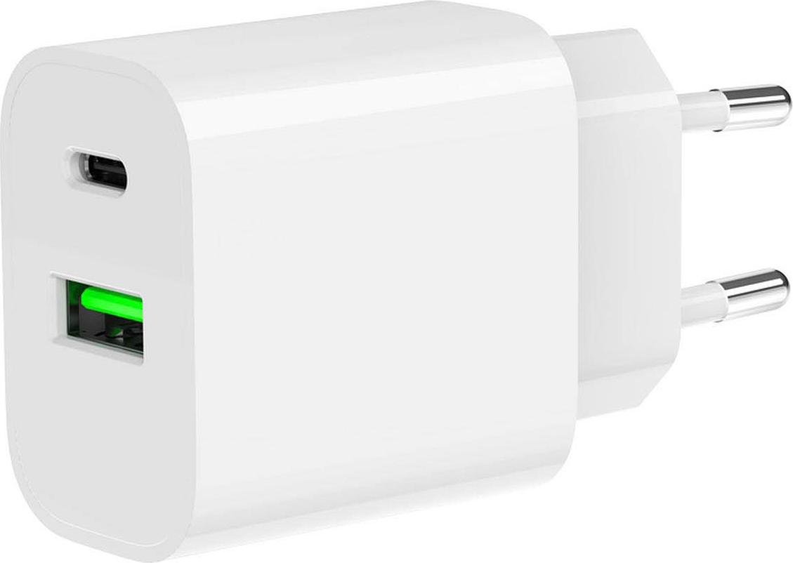 Gembird USB-Ladegerät 2-Port 20W C + A, Weiß TA-UC-PDQC20-01-W