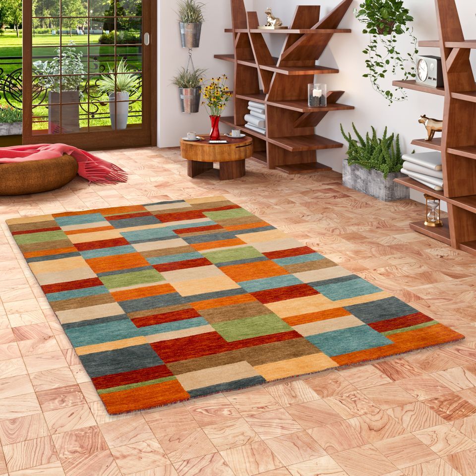 Pergamon Natur Teppich Gabbeh Esta Bunt Trend, Größe:140x200 cm EST-28_140_200