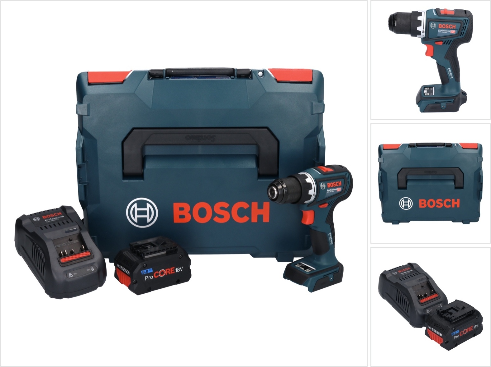 Bosch GSR 18V-90 C Profesionálny akumulátorový vŕtací skrutkovač 18 V 64 Nm + 1x akumulátor ProCORE 8,0 Ah + nabíjačka + L-Boxx