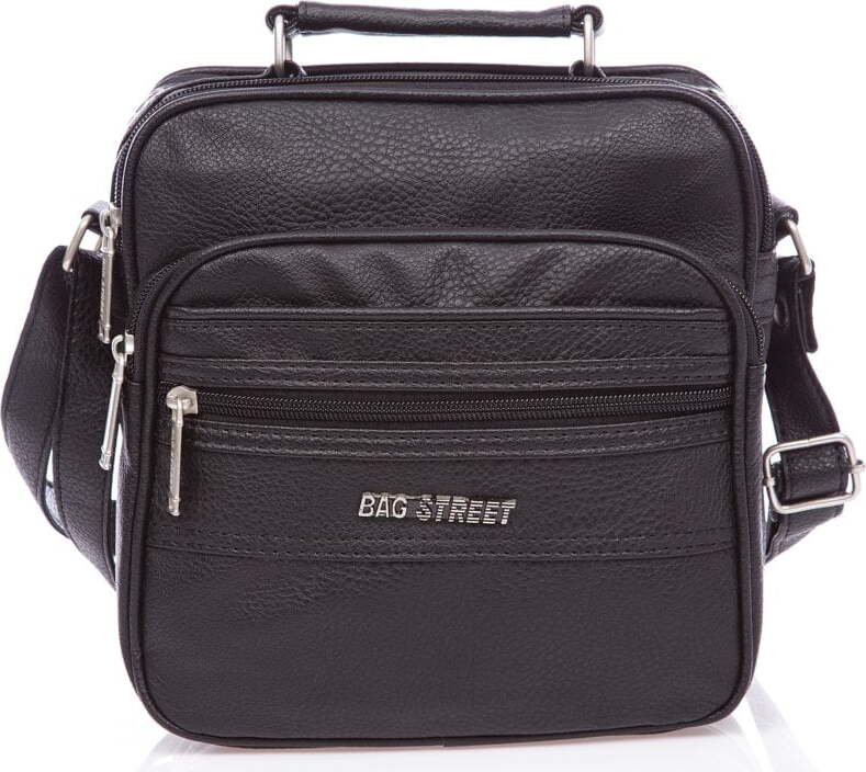 Bag Street Herren Tasche Arbeitstasche Kunstleder Umhängetasche Schwarz