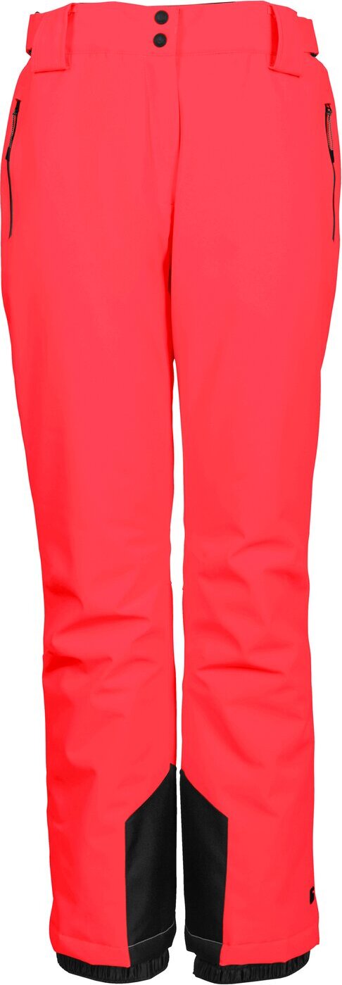Killtec KSW 249 WMN SKI PNTS, 37559-000, functionele broek voor dames, met afneembare bandjes, randbescherming en sneeuwvanger, neon-koraal, maat 38