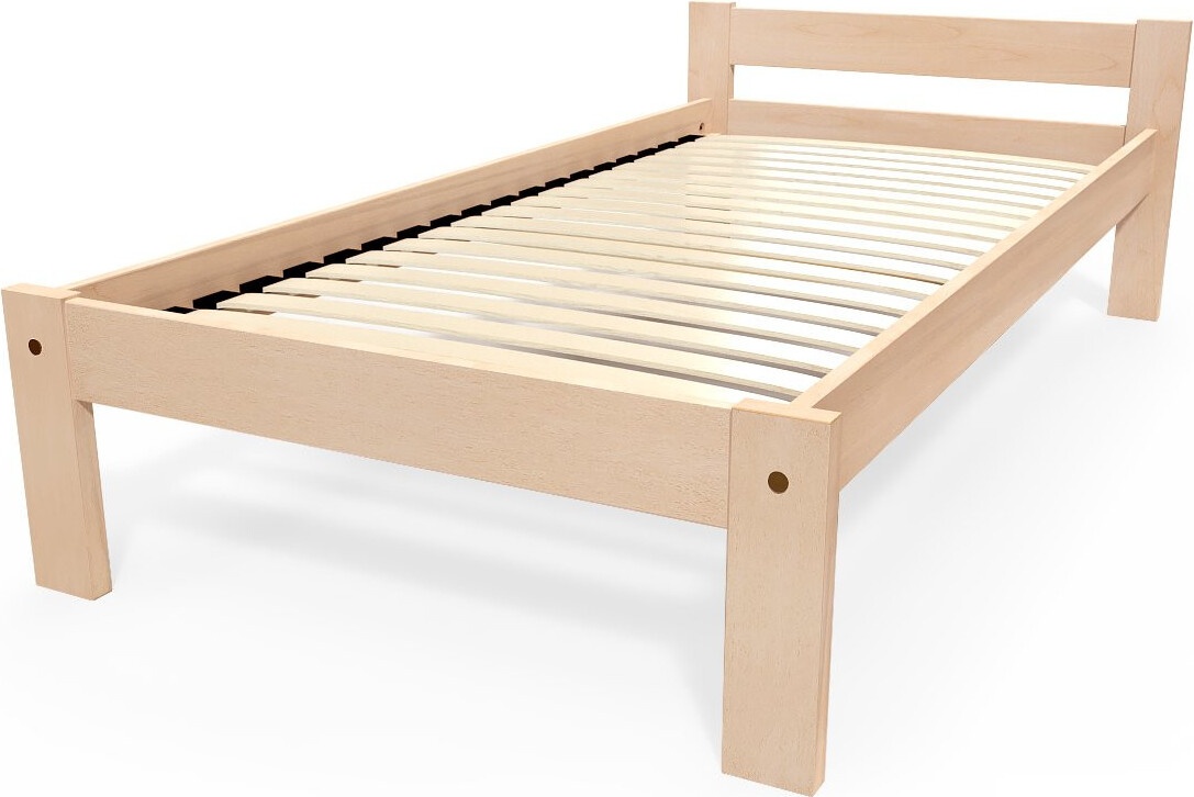 ABC MEUBLES Bett 90x190 Simply aus Buche - Roh (ohne Lack) SIMPLY90