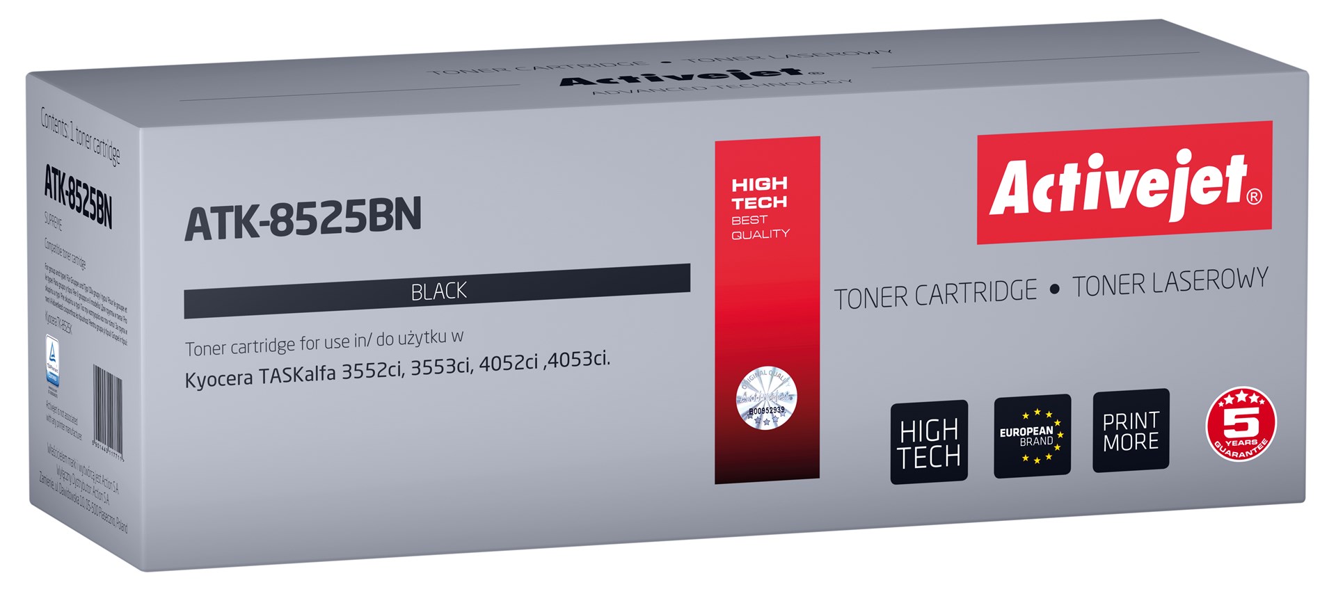 Toner Activejet ATK-8525BN (náhrada za Kyocera TK-8525K; Supreme; 30000 strán; čierna)
