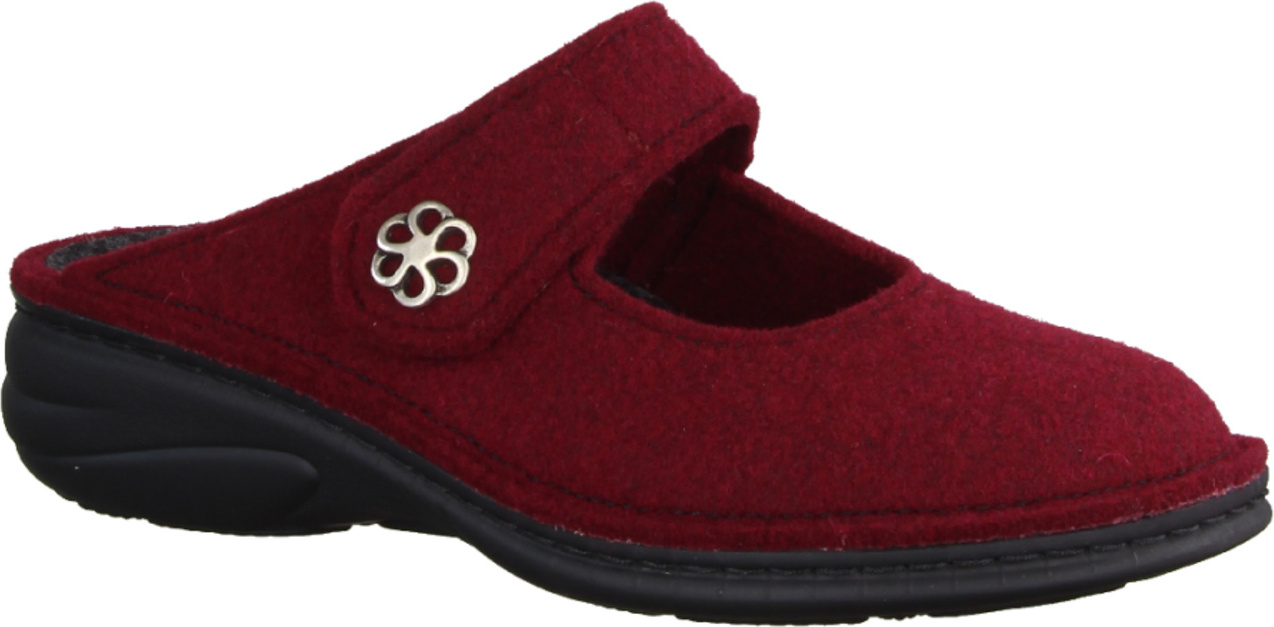 Finn Comfort Brig Hausschuhe, Wollfilz, Cassis (Rot), Damen-Hausschuh, - Haus - hüttenschuhe Damen Hausschuhe, Rot