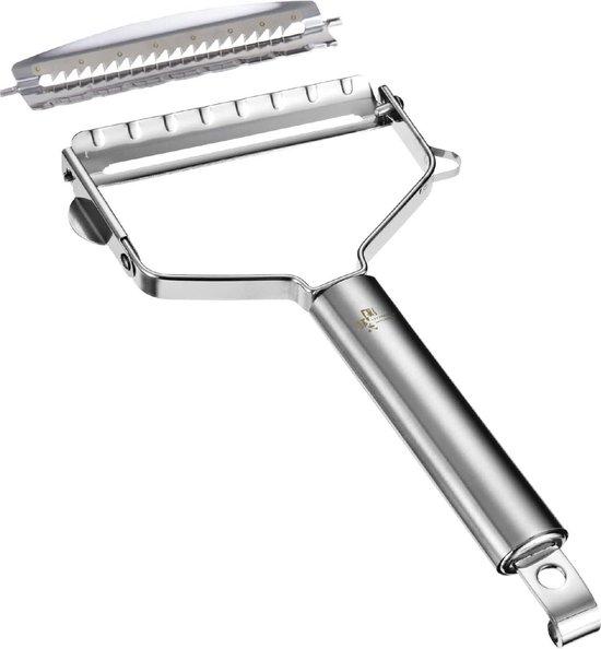 OEM Universelle Gemüseschneidemaschine mit glatter und julienartiger Schneidekante aus Edelstahl - 9 cm Messer - Ideal für Obst und Gemüse 2026