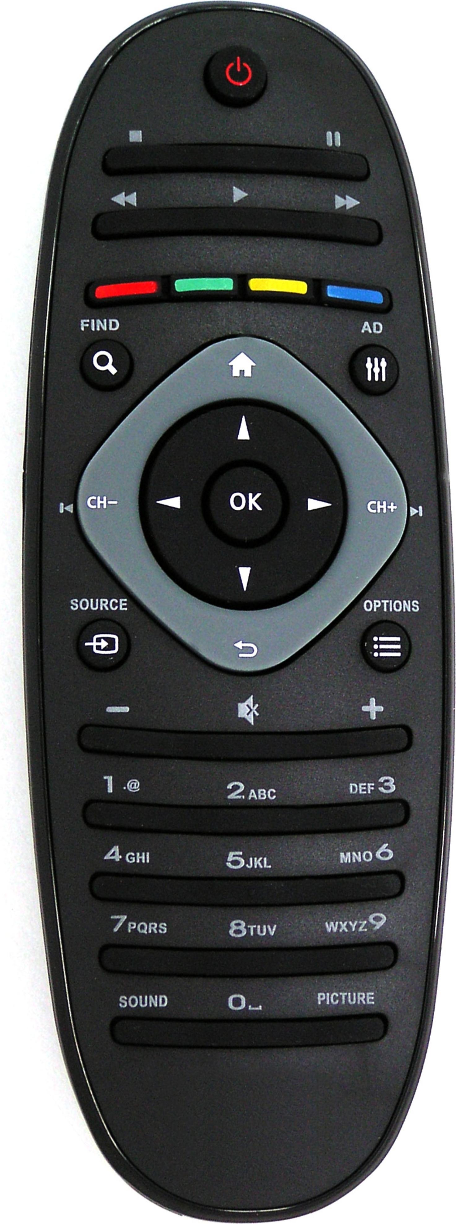 Alltro Ersatz Fernbedienung für Philips TV 40PFL6626H | 40PFL6626H/12 | 40PFL6626H12 | RM-D1070