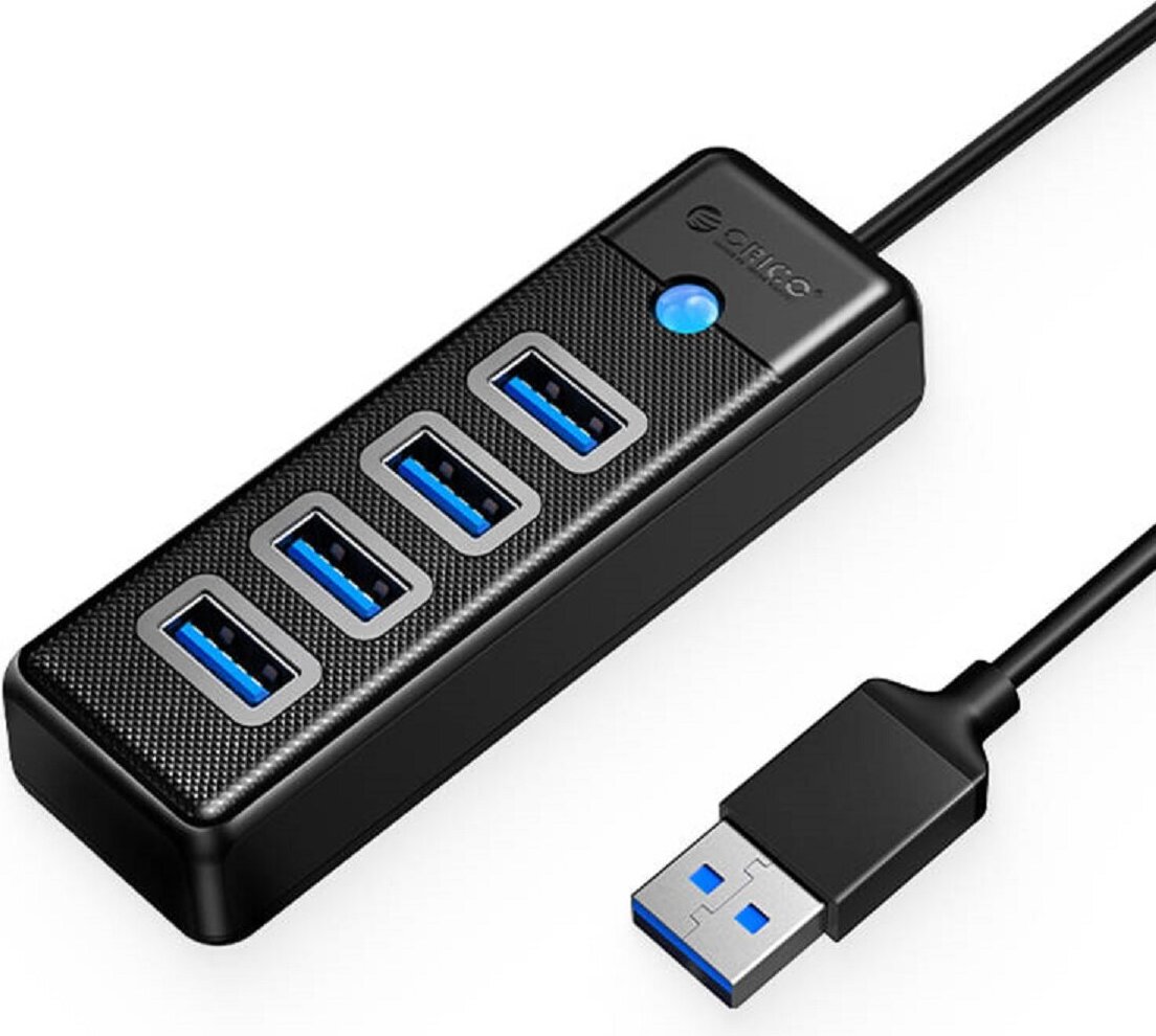 Orico Hub adaptér USB na 4x USB 3.0, 0,15 m, čierny
