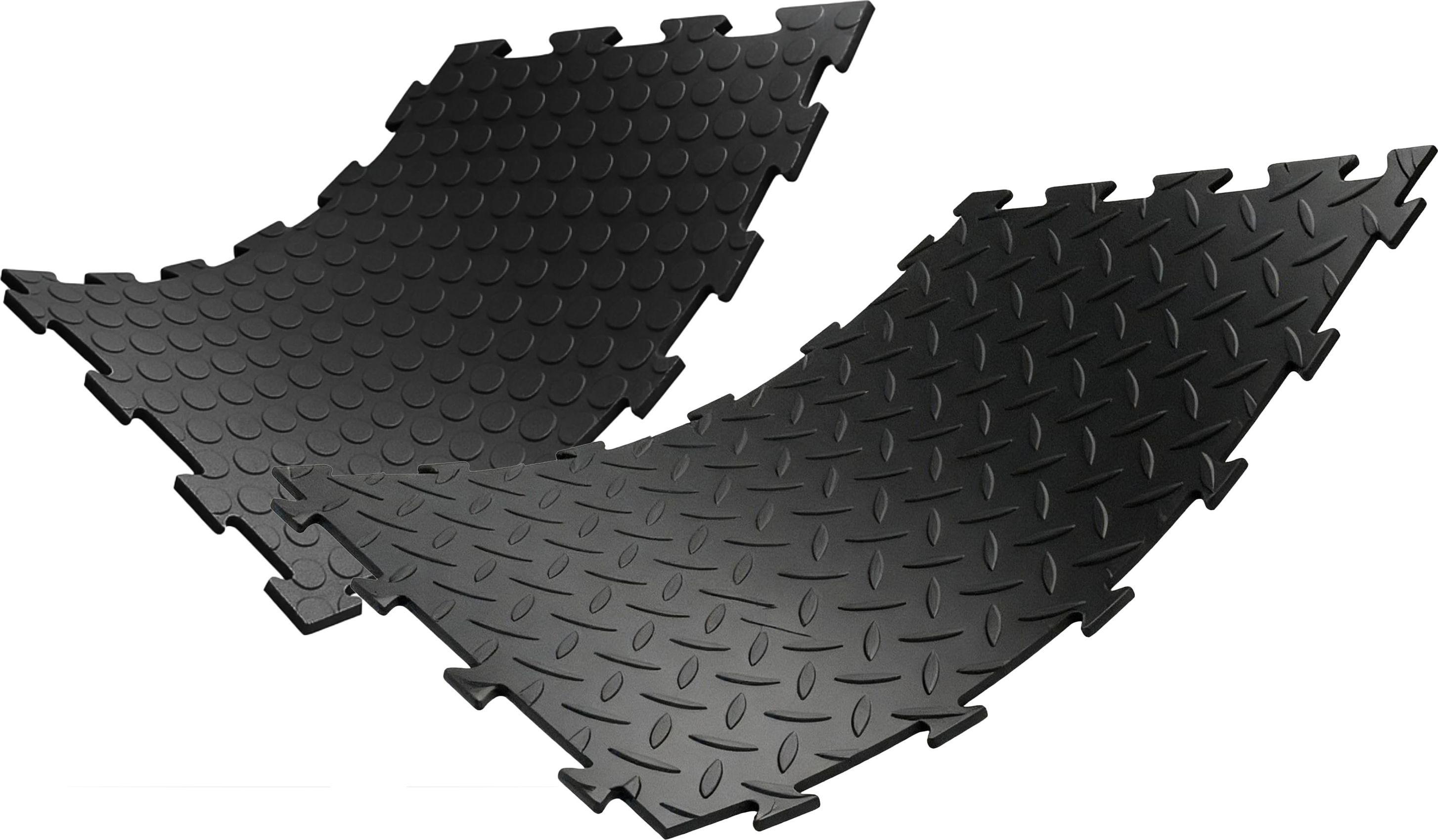 Gewerbeboden PVC Fliesen - VDP I Garagenboden PVC Fliesen I Garagenboden klickfliesen I PVC Fliesen Garage I Industrieboden PVC I Werkstattboden klickfliesen I Rutschfest & wasserdicht schwarz, Auswahl:Raute, Stückzahl:50 Stück | 11,50 m² ap0420_PS50CRNEC_50