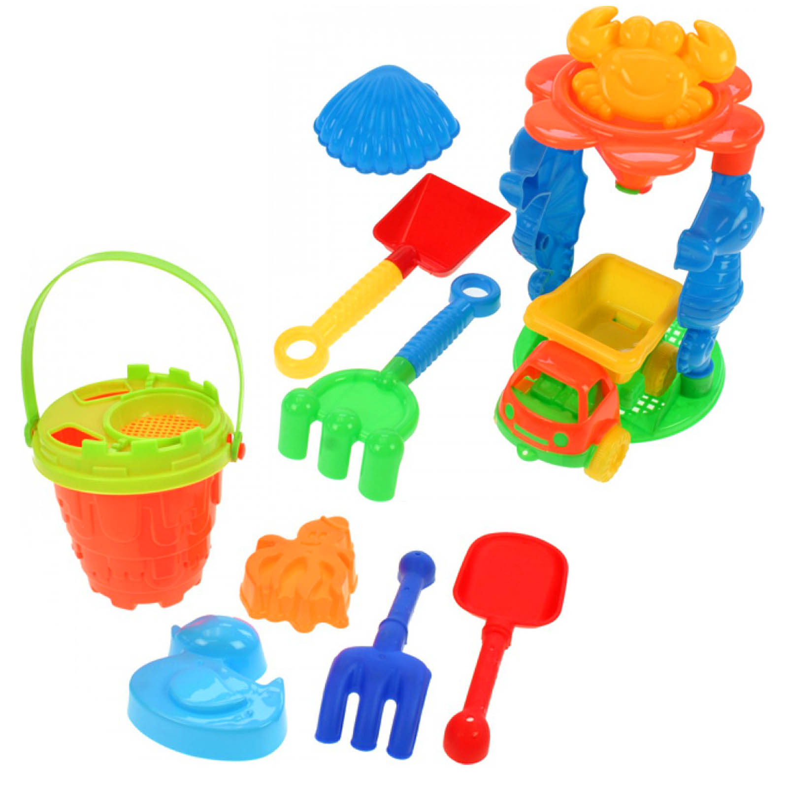 Sandspielzeug Piraten mit Eimer 6-teilig mehrfarbig 18 cm Sandkasten Spielzeug 